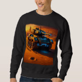 Cyber Desert Tank – Zwarte Sci-Fi Glow Sweatshirt (Voorkant)