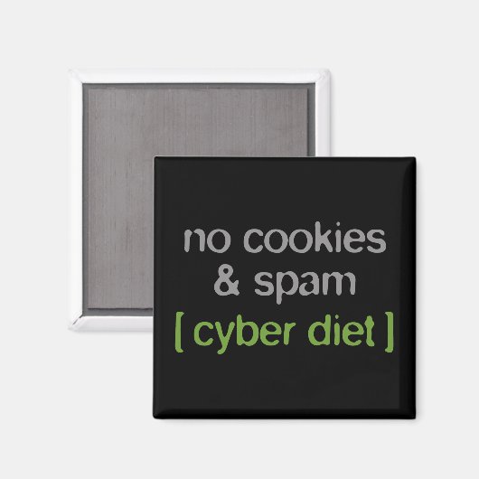 Cyber Diet - Geen koekjes & spam Magneet (Voorkant / Achterkant)