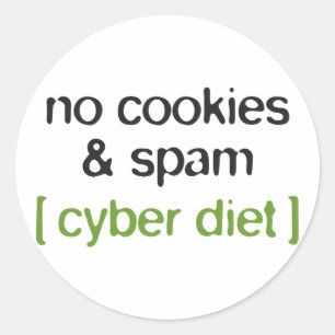 Cyber Diet - Geen koekjes & spam Ronde Sticker
