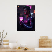 Cyber Dionysus: Purple Mist Reveler Poster (Keuken)
