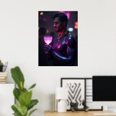 Cyber Dionysus: Purple Mist Reveler Poster (Thuiskantoor)