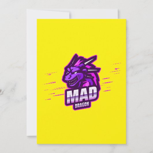 Cyber Dragon Gaming Embleem | Mythisch Logo Kaart (Voorkant)