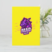 Cyber Dragon Gaming Embleem | Mythisch Logo Kaart (Staand voorkant)