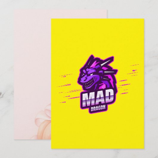 Cyber Dragon Gaming Emblem | Mythical Logo Kaart (Voorkant / Achterkant)