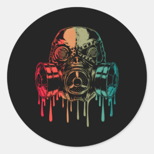 Cyber Dripped Doomsday Preppers Gas Ronde Sticker