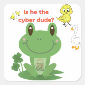 Cyber dude vierkante sticker (Voorkant)
