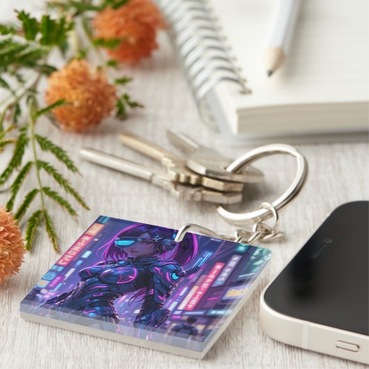 Cyber Edge Warrior sleutelhanger van het moderne t (Voorkant Rechts)