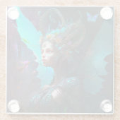 Cyber Fairy Fantasy Art Glazen Onderzetter (Achterkant)
