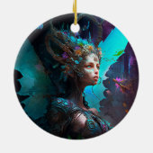 Cyber Fairy Fantasy Art Keramisch Ornament (Achterkant)
