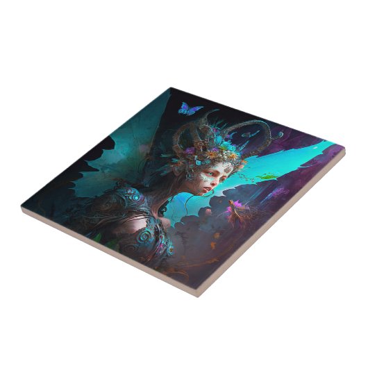 Cyber Fairy Fantasy Art Tegeltje (Zijkant)