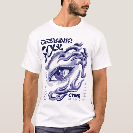 Cyber Fantasy Eye with Liquid Waves T-shirt (Voorkant)