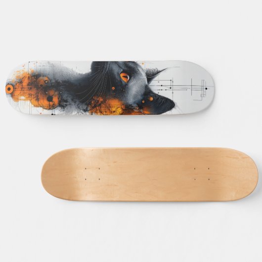 Cyber Feline Persoonlijk Skateboard (Horizontaal)