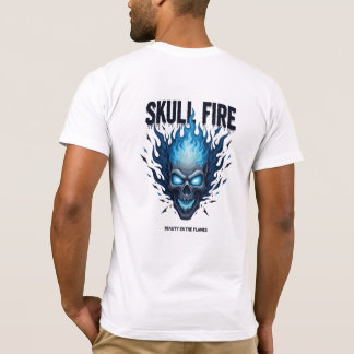 Cyber Flame Skull Shirt – Blue Fire 2025 Grunge AR