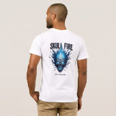 Cyber Flame Skull Shirt – Blue Fire 2025 Grunge AR (Achterkant volledig)