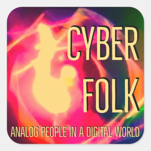 Cyber Folk Vierkante Sticker (Voorkant)