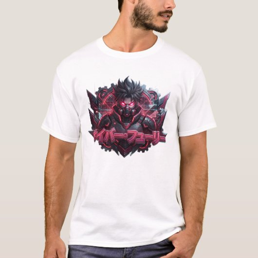 Cyber Fury Cyberpunk T-shirt (Voorkant)