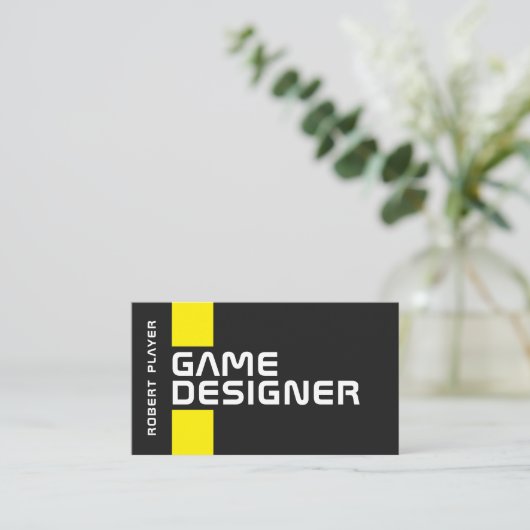 Cyber futuristic minimaal visitekaartje (Staand voorkant)