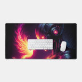 Cyber Futuristische Robot Phoenix Vuur Geest Bureaumat (Keyboard & Muis)