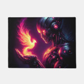 Cyber Futuristische Robot Phoenix Vuur Geest Deurmat (Voorkant)