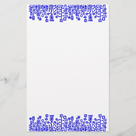 Cyber Garden - Blauw Briefpapier (Voorkant)