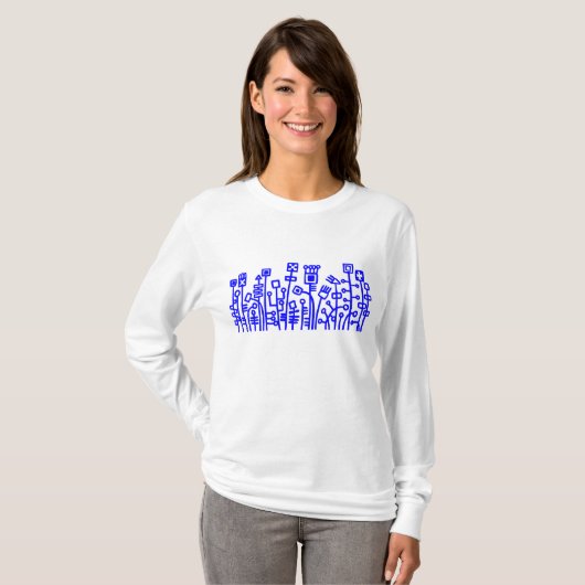 Cyber Garden - Blauw T-shirt (Voorkant volledig)