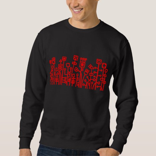 Cyber Garden - Rood op donker Trui (Voorkant)