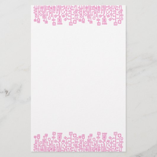Cyber Garden - Roze Briefpapier (Voorkant)