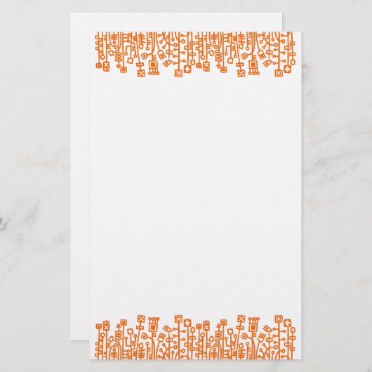 Cyber Garden - Sinaasappel Briefpapier (Voorkant / Achterkant)