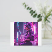 Cyber Girl Briefkaart (Staand voorkant)