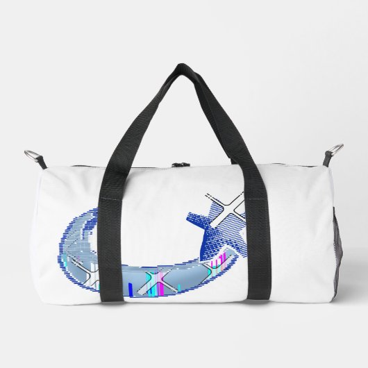 Cyber Glitch Maan en Ster Duffle Tas (Voorkant)