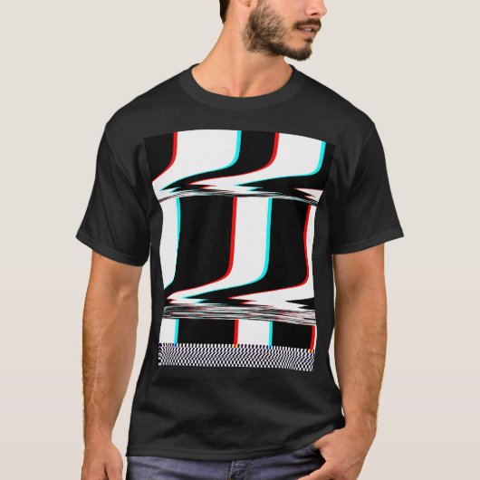 Cyber Glitch Mod Streep T-shirt (Voorkant)