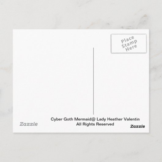 Cyber Gothic Mermaid Jelly Fish Fantasy Briefkaart (Achterkant)