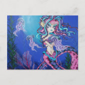 Cyber Gothic Mermaid Jelly Fish Fantasy Briefkaart (Voorkant)