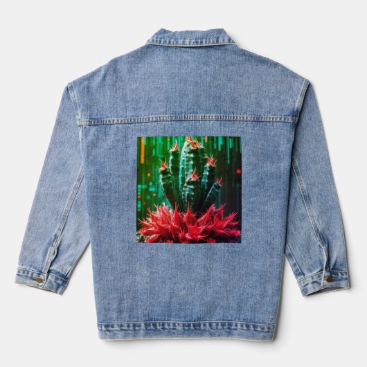 Cyber Green Denim Jacket (Achterkant)