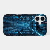 Cyber Grid Nexus iPhone 16 Hoesje (Achterkant horizontaal)