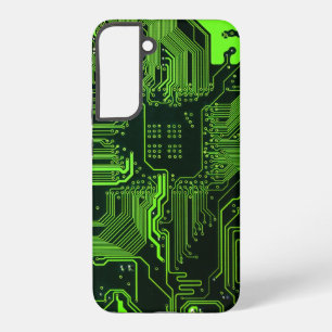Cyber groene PCB-printplaat sporpatroon kunst Samsung Galaxy Hoesje