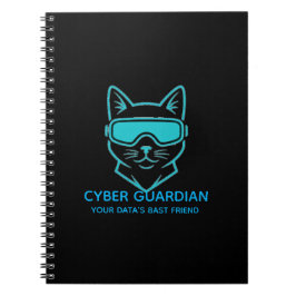 Cyber Guardian Neon Cat - Professional Tech & Codi Notitieboek