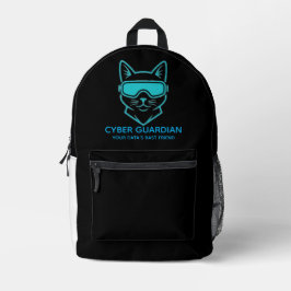 Cyber Guardian Neon Cat - Professional Tech & Hack Bedrukte Rugzak