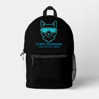 Cyber Guardian Neon Cat - Professional Tech & Hack Bedrukte Rugzak