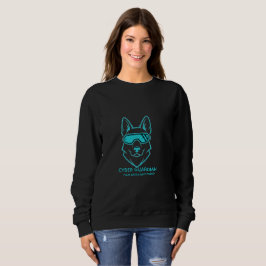 Cyber Guardian Neon Dog Mascot - Tech Streetwear S Trui