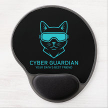 Cyber Guardian Neon Kat - Ergonomische Gel Muismat