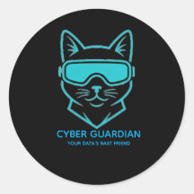Cyber Guardian Neon Kat - Tech & Laptop Vinyl Stic