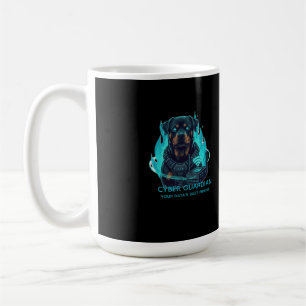 Cyber Guardian Rottweiler Blauwe Vlam - High-Tech Koffiemok