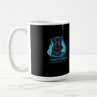 Cyber Guardian Rottweiler Blauwe Vlam - High-Tech Koffiemok