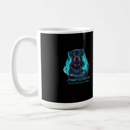 Cyber Guardian Rottweiler Blauwe Vlam - High-Tech  Koffiemok (Links)