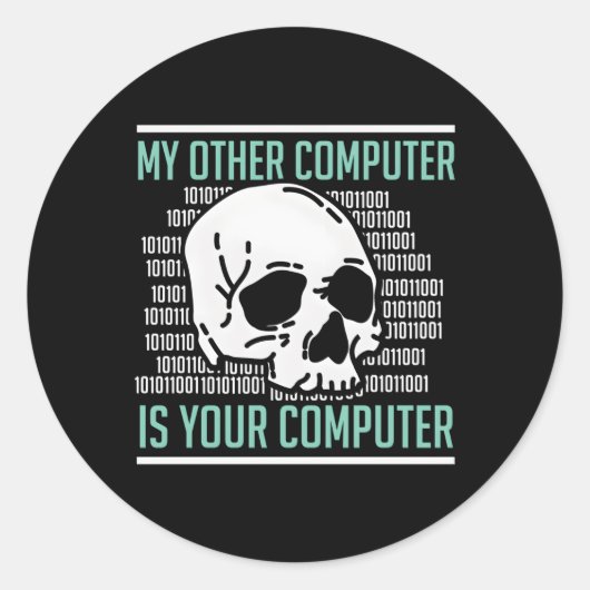Cyber Hacker Computer Security Expert Cybersecurit Ronde Sticker (Voorkant)
