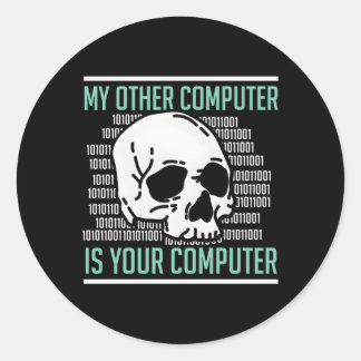 Cyber Hacker Computer Security Expert Cybersecurit Ronde Sticker