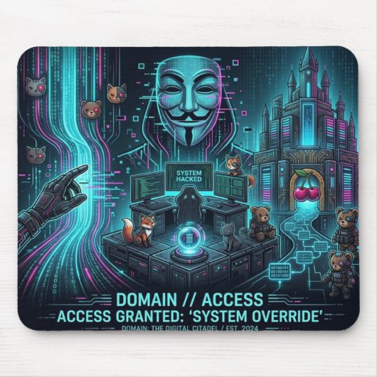 Cyber Hacker Vibes – Mouse Pad🖤 Muismat (Voorkant)