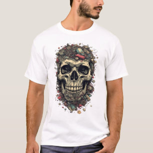 Cyber Junk E-Waste Schedel Surreal Retro Comic T-S T-shirt