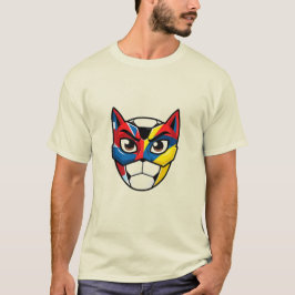 Cyber Kat | Futuristisch Neon Kat Gezicht Grafisch T-shirt